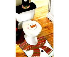 Juego de 4 decoraciones de navidad para el baño de chendongdong, funda de tapa de inodoro, alfombra, funda de depósito de agua, funda de caja de pañuelos