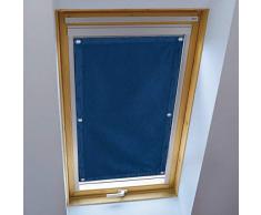 Liveinu Estor Térmico con Ventosas Cortina Opaca Portátil Lino Jacquard para Ventanas y Claraboyas Protección UV Parasol Parabrisas De Coche 48x93cm Azul Profundo