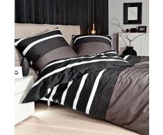 Se puede combinar con la ropa de cama de tela de satén, 100 % algodón, marrón, 155 x 220 cm + 80 x 80 cm