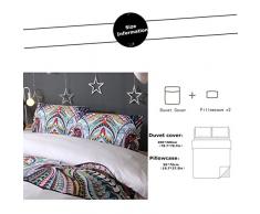 Morbuy Funda de edredón, Bohemio Boho 200 x 200 cm Conjunto de Ropa de Cama de Poliéster Suave de Microfibra Cremallera Funda de Almohada Conjunto Conjunto de Edredón Cubierta (Elefante psicodélico)