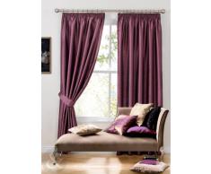 Cortina de seda sintética - Plain plisadas Cortinas con anillas y forro morado cortina 46 x 137,16 cm