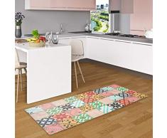 Pergamon Evora - Alfombra de Vinilo de Corredor de Cocina Mosaico Aspecto de la baldosa - Colorido - 2 tamaños
