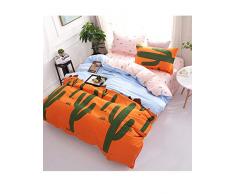 Funda De Edredón, Morbuy 3 piezas Estilo Patrón de Cactus del desierto 220 x 230 cm Ropa de Cama 100% Poliéster Suave De Microfibra Cremallera Funda De Almohada Edredón De Cama Conjunto De Edredón Cubierta