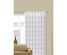 Splendid Alfa Cortina de confección con Trabillas Ocultas, 140 x 245 cm, Blanco