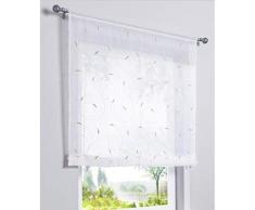 SIMPVALE 1 Pieza Cortina Romano de Bordado Altura Ajustable Cortina de Ventana de Estilo Romana para Dormitorio o Cocina (Ancho 80cm / Altura 100cm, Caqui)