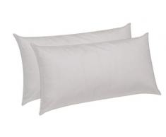 Pikolin Home - Pack de 2 almohadas de fibra, antiácaros, funda 100% algodón, firmeza media, 40x75cm, altura 18cm (Todas las medidas)
