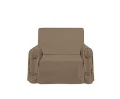 Soleil docre Funda de sillón de algodón Panama Gris Topo