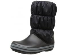 Crocs Winter Puff Boot - Botas de nieve, Mujer, Negro (Black/Charcoal 070), 37/38