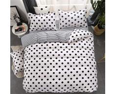 Morbuy Juego de Ropa de Cama de 4 Piezas Microfibra Juego de Fundas de Edredón con 1 Funda Nórdica y 1 Sábana encimera 2 Funda de Almohada (200x230cm/2.0M,Punto de Onda)