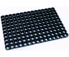 Felpudo DOMINO extremadamente robusto de 100% caucho 80 x 120 cm. Para uso exterior. 23 mm. Resistente a las heladas. De color negro.