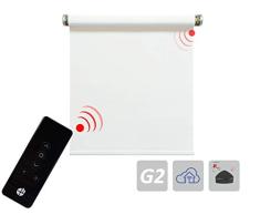 H - Estor opaco eléctrico (incluye motor de batería, color blanco, 0% de tasa de apertura de tejido, varias dimensiones (1 unidad), tela, Blanco 0%., 1400x2500 mm