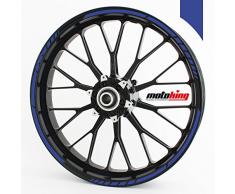 Adhesivos para borde de llanta Motoking - alfombra azul - Juego completo de 15" a 19" / color y ancho opcionales