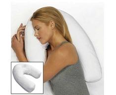 Bluelover Algodón De Los PP En Forma De U Almohada Blanco Lado Durmiente Reposacabezas Viaje Antironquidos Cojín Suave