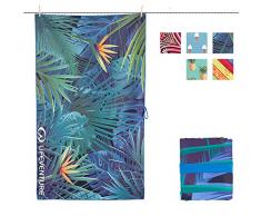 Lifeventure Toalla de Playa Estampada de Fibra Suave, Microfibra, Tropical (150 x 90 mm)., Talla única
