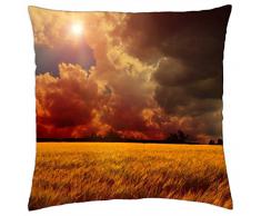 Gran momento en amarillo campo de trigo - Funda de cojín (18