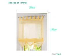 SIMPVALE Condole Estilo Romano L caida Sombra Ventana Cortina para Balcon y de la Cocina, Amarillo, 100cm*155cm
