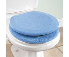 Funda para asiento de inodoro + tapa para inodoro, forro polar supercálido, anillo de retención de metal, ajuste universal, lavable a máquina