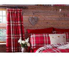 Cortinas ricas de algodón de Catherine Lansfield Kelso - Rojo 66 x 72