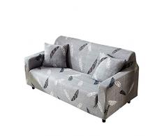 Funda para sofá con diseño moderno de 1/2/3/4 plazas, antideslizante, funda elástica para sofá y protector para mascotas, lona, pluma, 3-Seater Sofa Length 71-90In + 1pcs Free Pillowcas