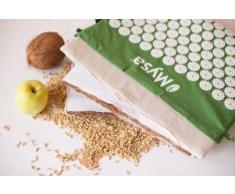 ALFOMBRA CON COJÍN DE ACUPRESION CALENTABLE THERMO MYSA: EN FIBRA ECO 100% NATURAL (NO GOMA-ESPUMA: EL MEHOR PARA: DOLOR DE ESPALDA, CONTRACTURAS, TOTAL RELAX, INSOMNIO