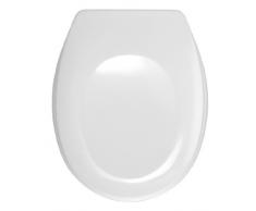 Wenko 17451100 Bergamo - Tapa de WC (duroplast con enganches de acero inoxidable), color blanco