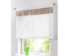 SIMPVALE - 1 Pieza Persiana Romana Cortina de Poliéster - Diseño Hueco - para Cocina, Balcón, Baño - Marrón - 120x140cm