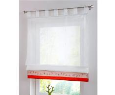 SIMPVALE 1 Pieza Cortina Romana - Ventana Cortina de Flores - Colgante Fácil y Ajustable - para Sala de Estar, Dormitorio y Cocina (Rojo, Ancho 140cm/altura 155cm)