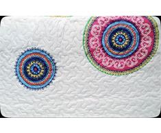 ForenTex- Colcha Boutí reversible, (M-2635), cama 135 cm, 230 y 260 cm, Estampada cosida, Mandala Granate, colcha barata, set de cama, ropa de cama. Por cada 2 colchas o mantas paga solo un envío (o colcha y manta), descuento