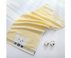 Funbox Juego De Toallas De Toallas De Toalla De Algodón para Gatos Toalla Bordada Sin Torcer De 32 Hilos Toalla De Baño Toalla De Lavado Absorbente 110G-34 * 74Cm (6 Piezas)-Amarillo-6_34 * 74