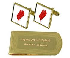 Select Gifts Cook Guante de Horno de Tono Oro Gemelos Money Clip Grabado Set de Regalo