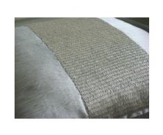 Silver Center - Decorativa Funda de Cojin 45 x 45 cm, Square Plata Seda Bordado con Lentejuelas de Tubería