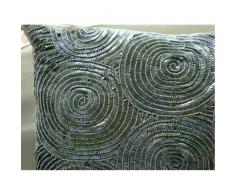 All Eyes On Silver - Decorativa Funda de Cojin 40 x 40 cm, Square Plata Seda Lentejuelas