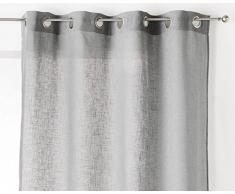 Linder 171/90/375AB Uni-Visillo, poliéster y algodón, Color Gris Claro, 153 x 260 cm