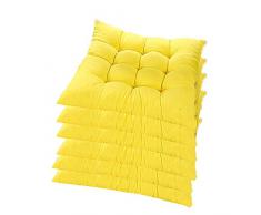 AGDLLYD 6 Cojines para Silla, 40x40cm Silla Almohadillas ojines Asiento Almohadillas Silla cojín Cuadrado Almohadas Home Oficina Interior jardín Patio (Amarillo)