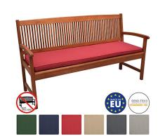 Beautissu Loft BK Cojines para Bancos de jardín colchoneta Asiento Bancos 100x48x5 Rojo Acolchados Elegantes