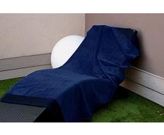 Montse Interiors, S.L. Toalla Playa o Piscina Lisa Azul Marino Algodón Egipcio 100% (Basic Azul, 90x170)