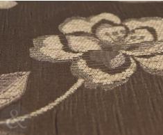 Tejido cortinas JACQUARD - forradas y Plisadas de flores marrón cortina par 228,6 cm x 137,16 cm