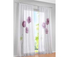 SIMPVALE 2 Unidades Cortinas Visillos Translucida con Diseño de Flores Paneles para Salón, Balcón, Dormitorio, Habitación, Púrpura, 150cmx175cm