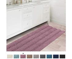 DomoWin Alfombra De Baño, Alfombra de Baño Antideslizante Alfombrillas Absorbente Tapete del Piso de Microfibra de Chenilla Lavable a Máquina Alfombra de Ducha (Color de Malva, 43_x_120_cm)