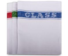 Robert Scott - Paños de cocina (algodón, 10 unidades), diseño de palabra en inglés "Glass", color blanco 10 unidades.