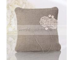Party Parade PKWM7 - Cojín para alianza (16 x 16 cm, yute), diseño con flores de encaje