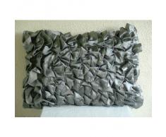 Vintage Gray Ruffles - Decorativa Funda de Cojin 30 x 60 cm, Rectangle/Lumbar Grey Satén Satin Ruffles