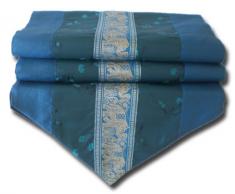 by soljo - luz azul mesa de mantel de lino camino de mesa corredor seda tailandesa elefante Elegante 150 cm de largo x 30 cm
