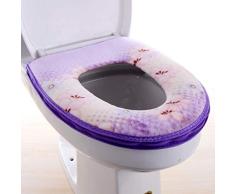 Qyzq-Tapa de inodoro de tela suave Flores de felpa Almohadillas de la cubierta del asiento del inodoro Almohadilla lavable del inodoro Almohadilla de la tapa del asiento Funda de asiento de inodoro de