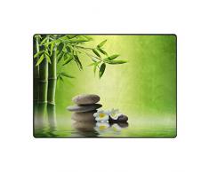 Use7 - Alfombra de bambú con diseño de Flor de Zen, para Sala de Estar o Dormitorio, Tela, 160cm x 122cm(5.3 x 4 Feet)