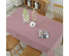 Fansu Manteles Antimanchas, Anti-Stain Rectangular de Mesa de Comedor Cocina Vintage Decoración Hogareña (120X160,Rojo)