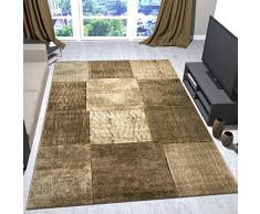 VIMODA Alfombra Moderna de diseño Estilo Patchwork Jaspeada de Color marrón, Maße:120x170 cm