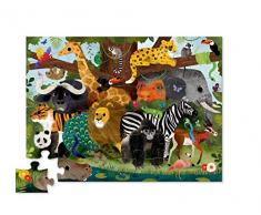 Crocodile Creek- Jungle Friends Floor Puzzle Animals Rompecabezas de Piso, Color Verde, 1 EA (4076-3)