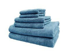 Polyte - Juego de Toallas de baño de Microfibra Felpa y antipelusa - Secado rápido - Pack de 6 (Azul)