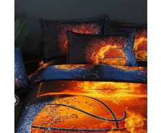 Fansu Juego de Ropa de Cama 3 Piezas Poliéster Microfibra Los Deportes Juego de Fundas de Edredón Incluye 1 Funda Nórdica y 2 Funda de Almohada (Cama 150/160-220x240cm,El Baloncesto)